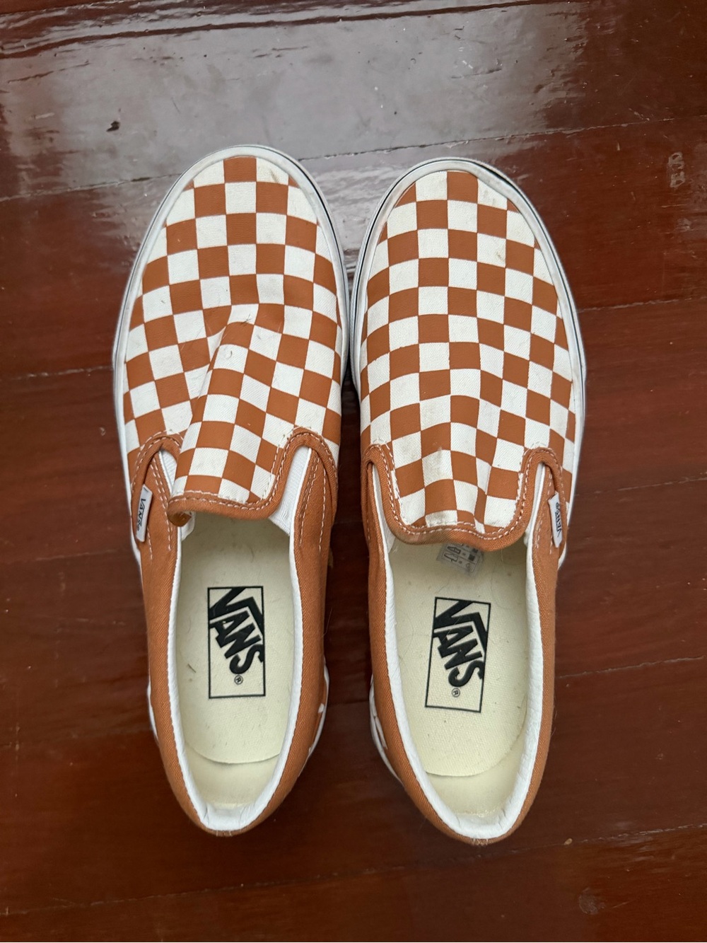 Vans Kids Checkerboard Slip-On Sneakers - Brown & White
